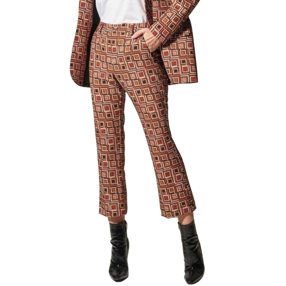 Cristina Gavioli XY Icon Geometric Patterned Pants Size Medium (28) - Picture 2 of 10